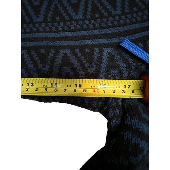 Style & Co Open Front Cardigan XL – Navy Blue Aztec Pattern Knit Fringe Sweater - Picture 8 of 8